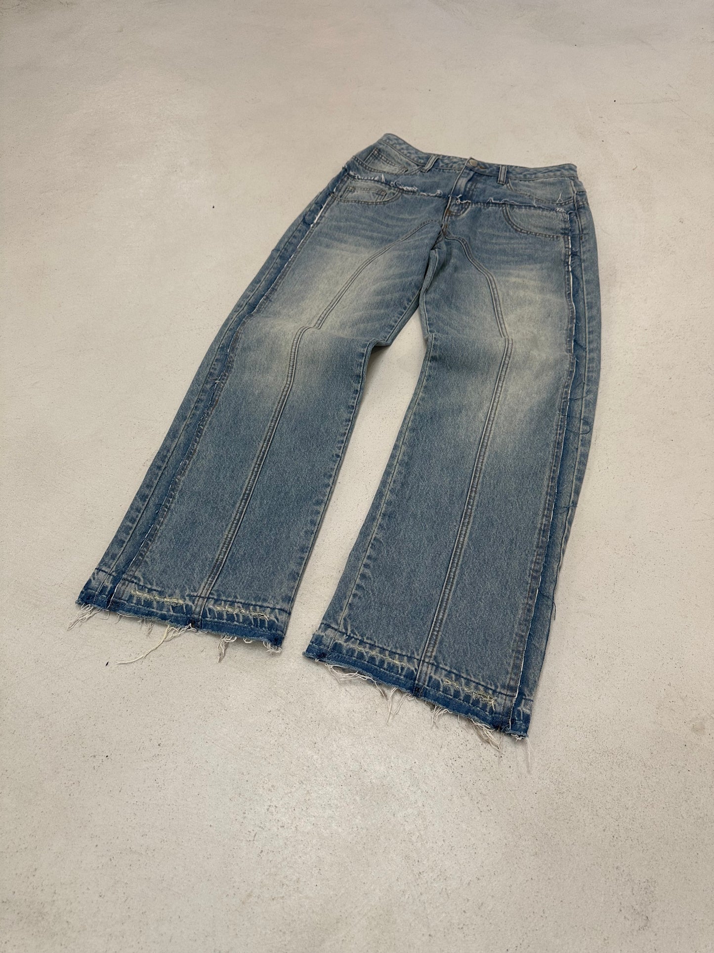 DOUBLE WAIST JEANS BLUE