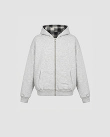 GREY REVERSEAIBLE ZIP-HOODIE
