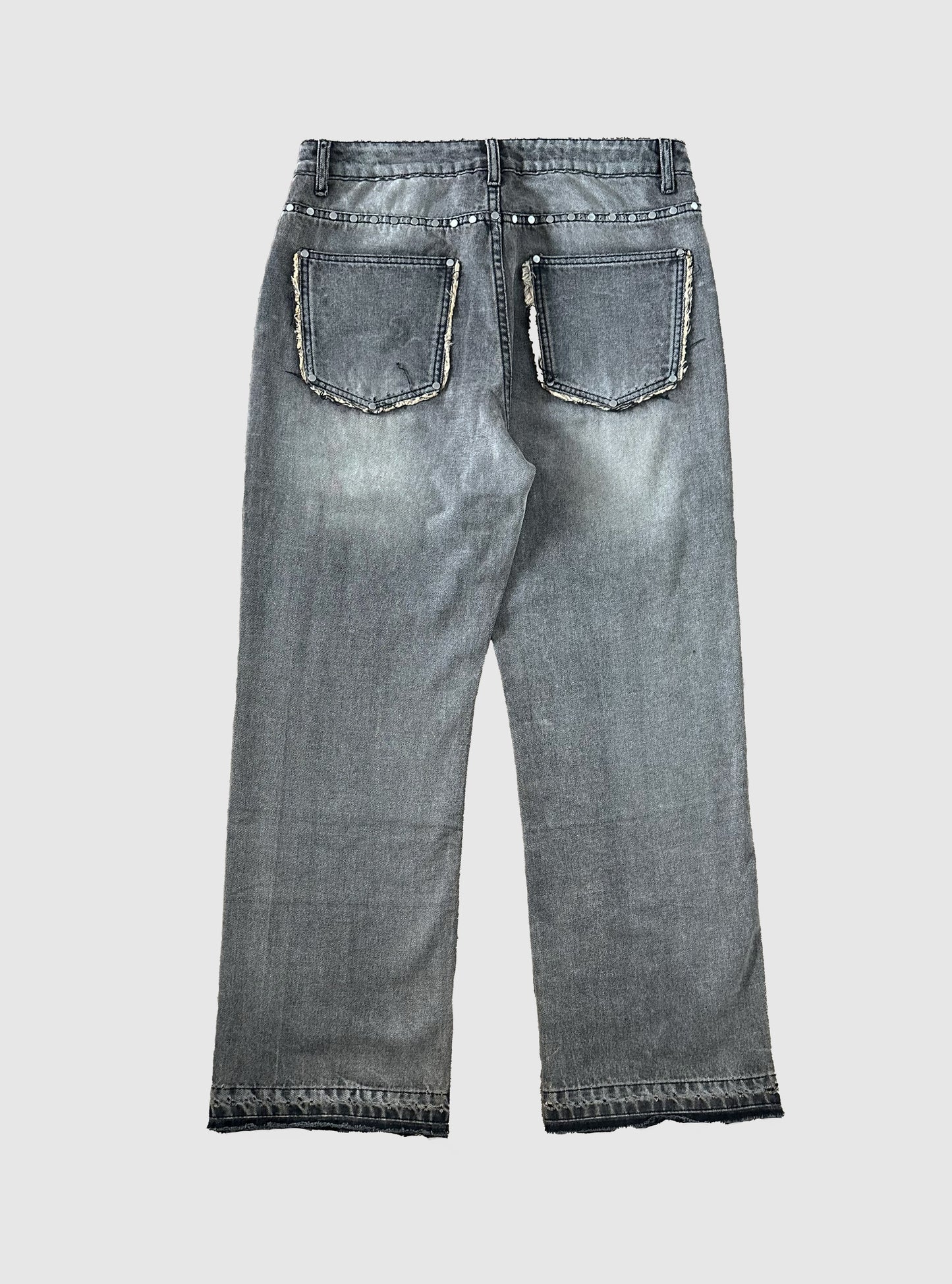 GREY DISTRESSED DENIM