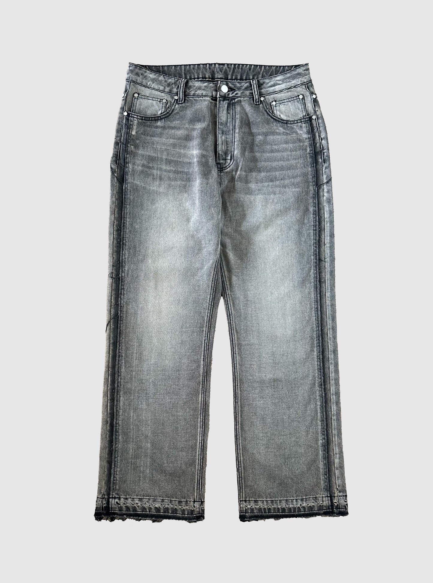 GREY DISTRESSED DENIM
