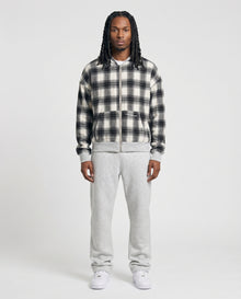 GREY REVERSEAIBLE ZIP-HOODIE