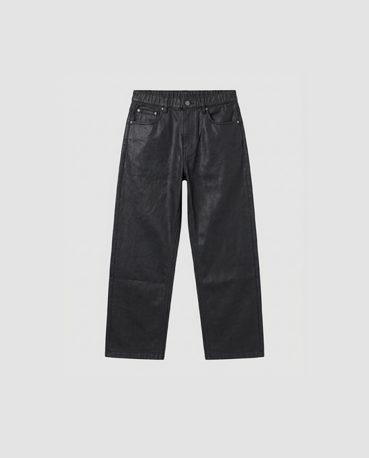 BLACK WAXED DENIM