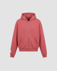 BORDEAUX EMBROIDERY ZIP-HOODIE