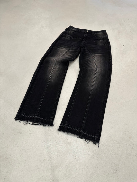 DOUBLE WAIST JEANS BLACK