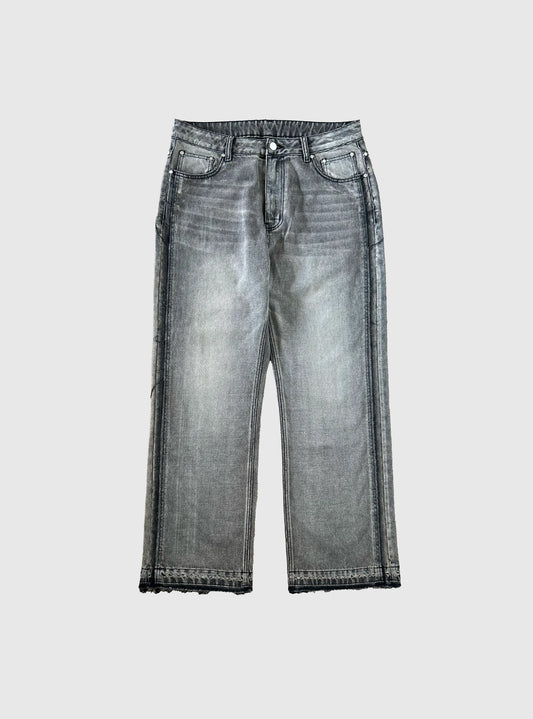 GREY DISTRESSED DENIM