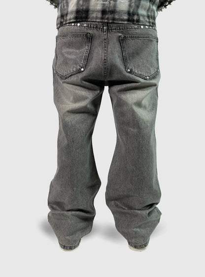 GREY WAXED DENIM