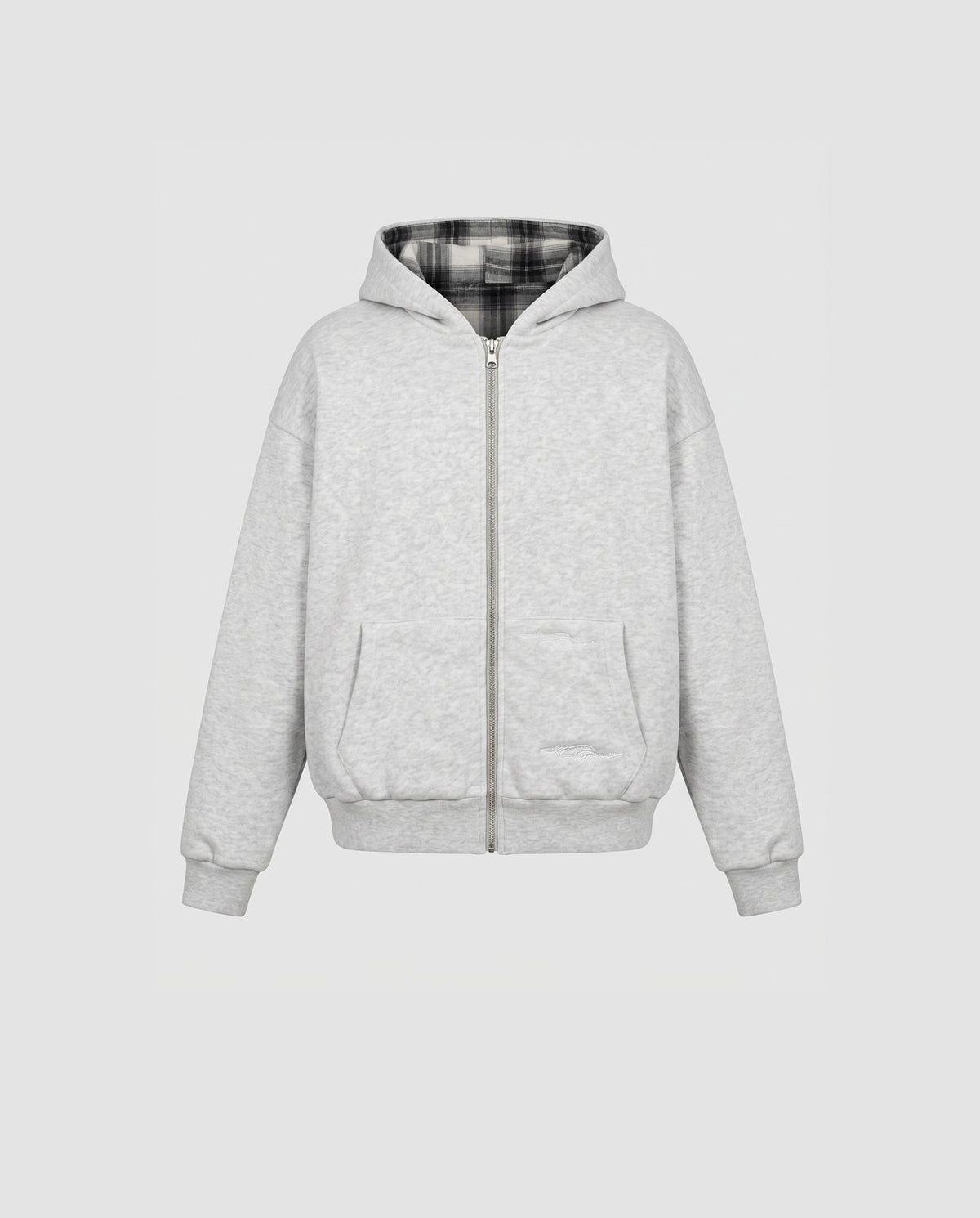 GREY REVERSEAIBLE ZIP-HOODIE