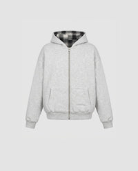 GREY REVERSEAIBLE ZIP-HOODIE