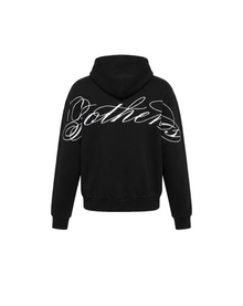 BLACK EMBROIDERY ZIP-HOODIE