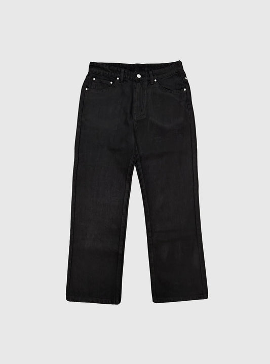 BLACK WAXED DENIM