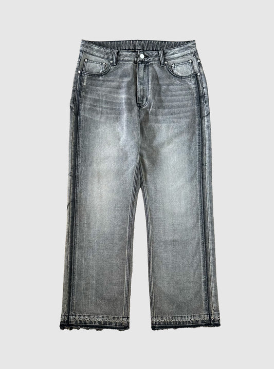 GREY DISTRESSED DENIM