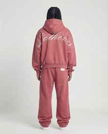 BORDEAUX EMBROIDERY ZIP-HOODIE